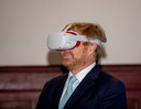 Koning Willem Alexander tijdens  het jaarlijkse tweedaagse symposium van Wind Meets Gas in de Martinikerk te Groningen. De Koning houdt een openingswoord.