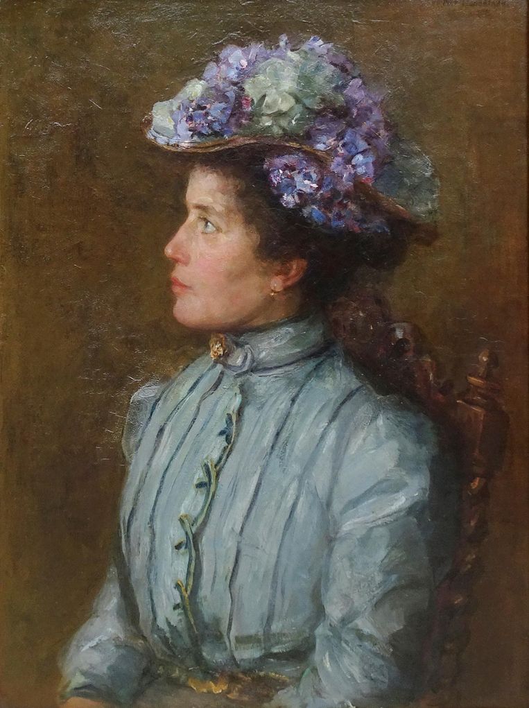 Het portret van Elisabeth Sophia Maria Bergman-Cavalini dat Mondriaan maakte in 1901. Beeld -