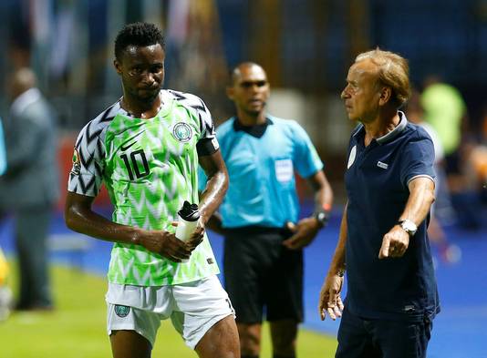 Mikel in het shirt van de Nigeriaanse nationale ploeg.