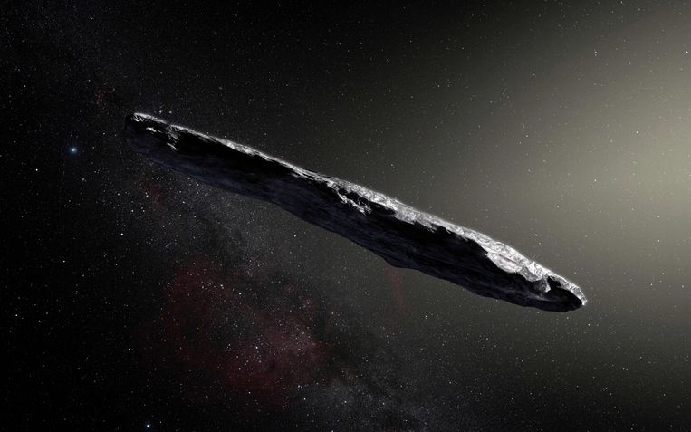 Een impressie van Oumuamua. Beeld AFP