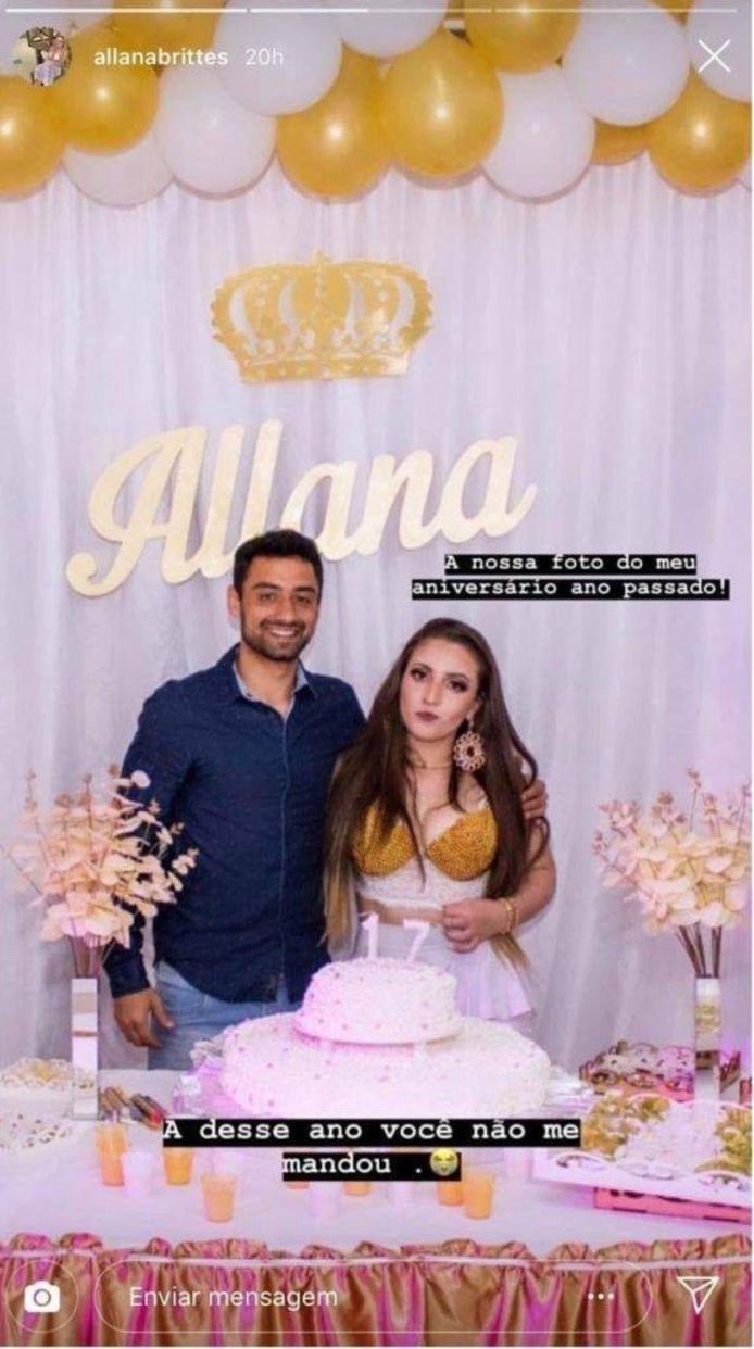De Instagrampost waarin Alana treurt dat ze dit jaar geen kaartje had gekregen van Daniel.