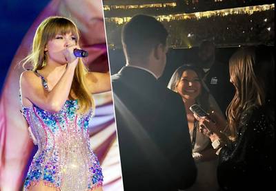 KIJK. Amerikaans koppel trouwt tijdens concert van Taylor Swift: “Hoezo ging mijn verloofde hiermee akkoord?”