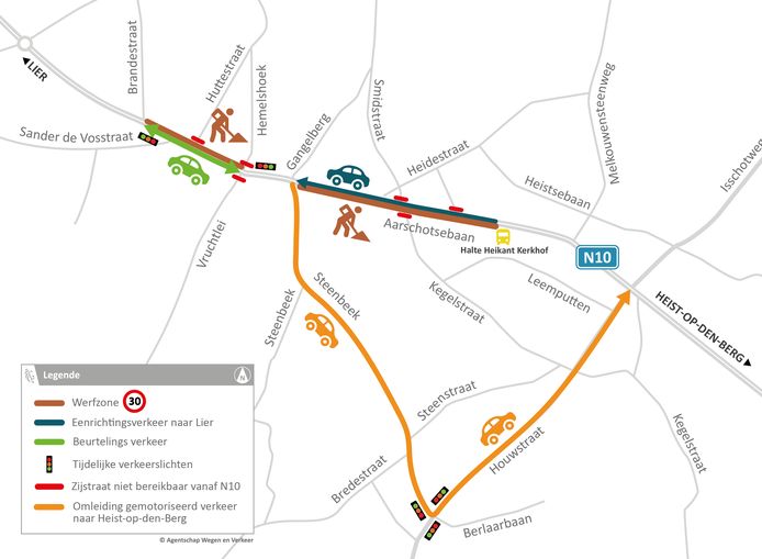 Beurtelings verkeer tussen Brandestraat en Hemelshoek
Fietsers volgen huidige omleidingen