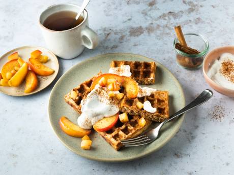Wat Eten We Vandaag: Haverwafels met gebakken appeltjes