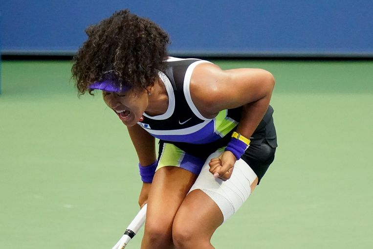 Naomi Osaka na haar overwinning Beeld AP