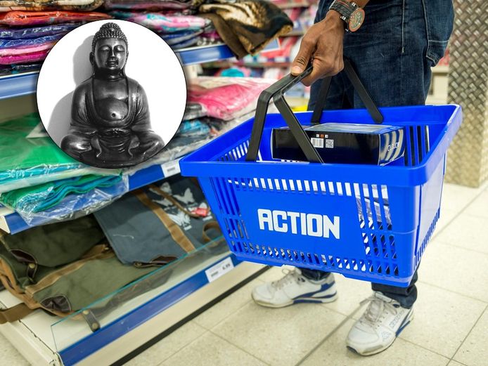 Man eist schadevergoeding van Action nadat Boeddhabeeld van 4,5 kilo op ...