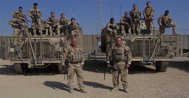 Militairen van het Household Cavalry Regiment Beeld kos