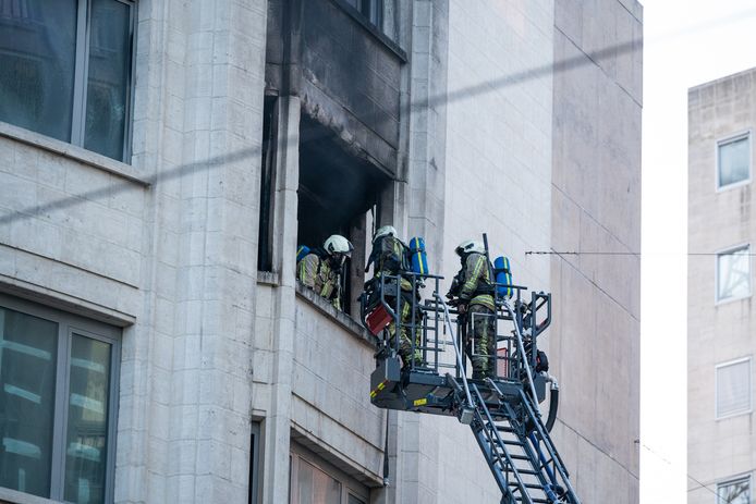 Brand in de Boerentoren in Antwerpen