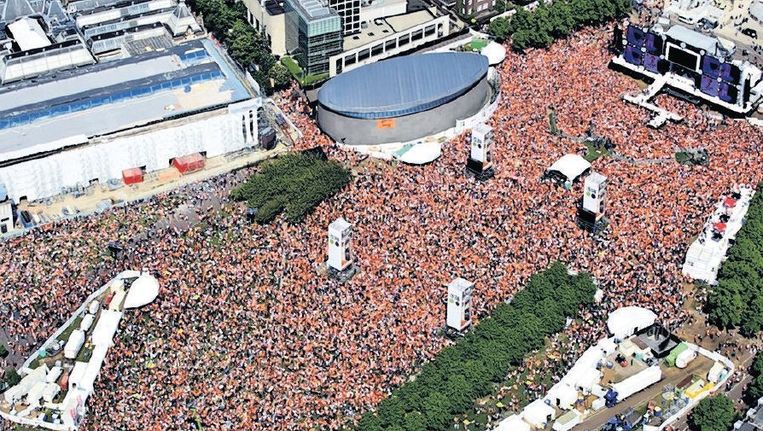 Het Radio 538-feest op Koninginnedag. Beeld ANP