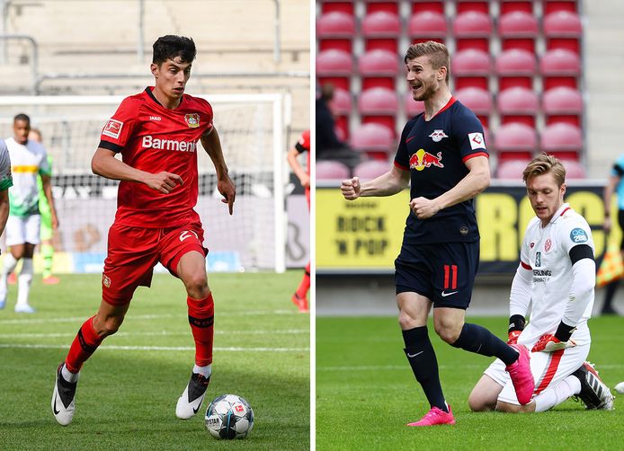 Kai Havertz (links) en Timo Werner, smaakmakers van het voorbije Bundesligaweekend.