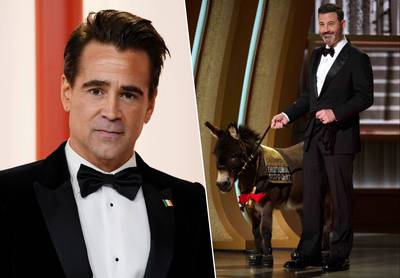 Colin Farrell en Jenny de ezel zijn dé meme van de Oscars: “Zijn gezicht straalt pure blijdschap uit”