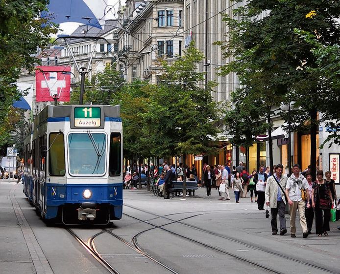 Tram in Zürich, beeld ter illustratie.