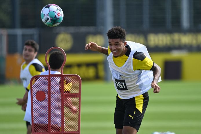 Jadon Sancho op training bij Borussia Dortmund.