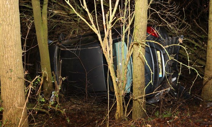 Man raakt met auto van de weg op de afrit van de A59 bij Heesch.