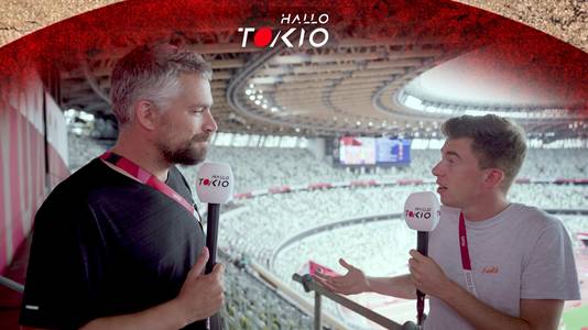 Hidde van Warmerdam en Pim Bijl blikken tijdens de Olympische Spelen.