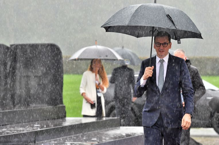De Poolse premier Morawiecki kan binnen de EU rekenen op steun van zijn Hongaarse, Sloveense, Slowaakse en Tsjechische collega’s. Beeld EPA