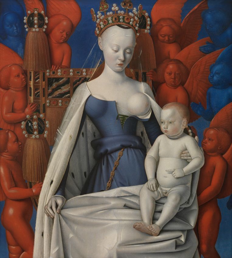 Jean Fouquet - 'Madonna omringd door serafijnen en cherubijnen’. Beeld Hugo Maertens / KMSKA