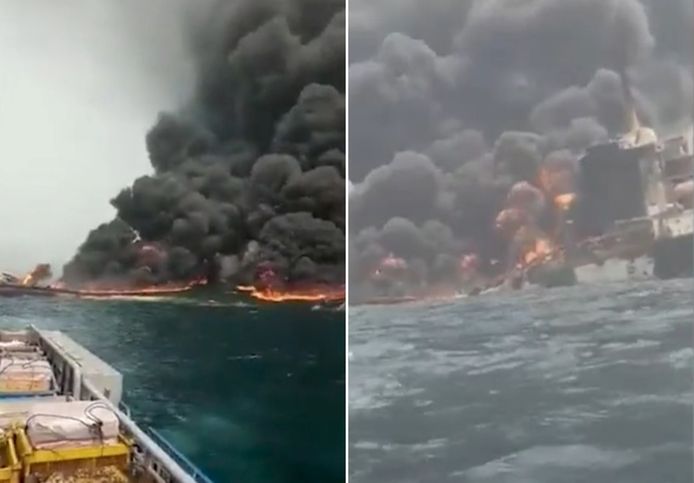 Zware explosie op olietanker voor Nigeriaanse kust