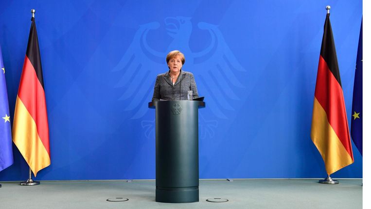 De Duitse bondskanselier Angela Merkel. Beeld afp