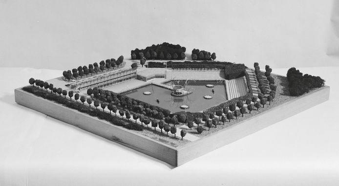 Maquette voor muziekvijver in Bergeijk. Beeld uit boek.