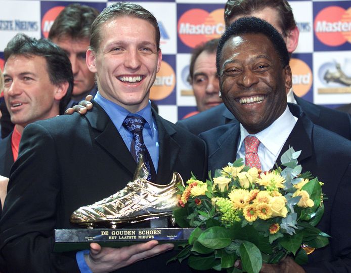 Op het Gala van de Gouden Schoen in 2002 met winnaar Wesley Sonck.