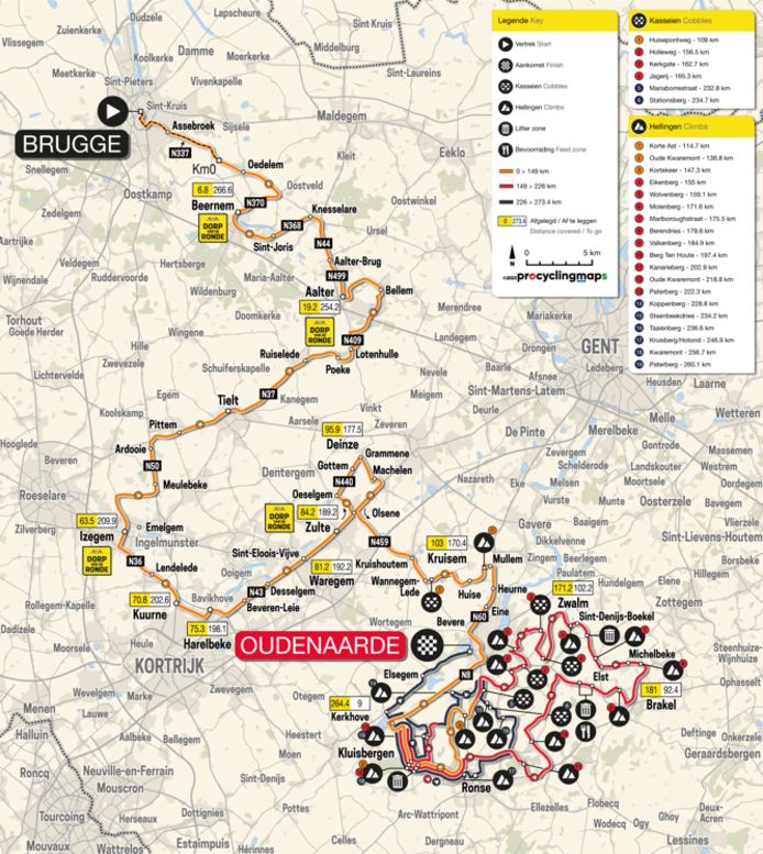 Uw gids voor de Ronde van Vlaanderen hoe ziet het parcours eruit