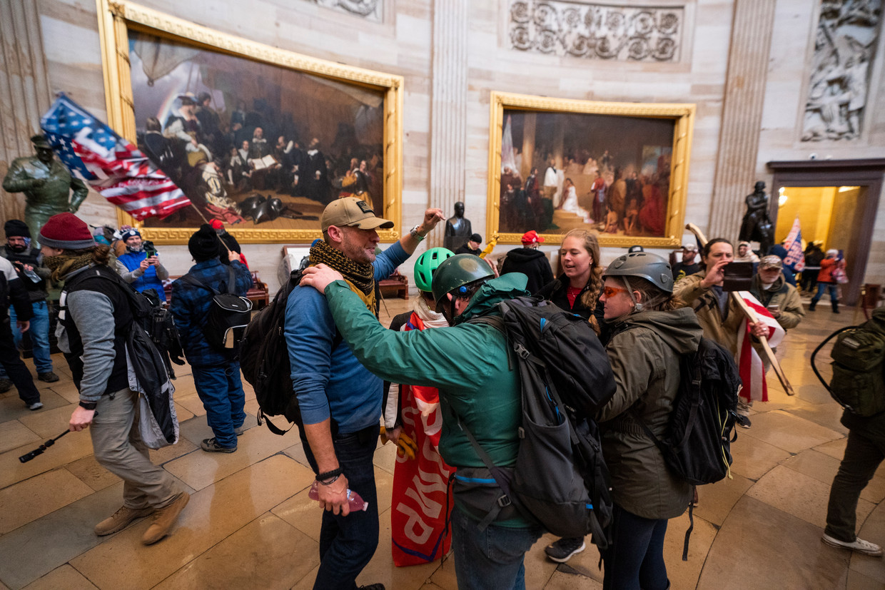 Aanhangers van Donald Trump bestormden het Capitool in Washington DC op 6 januari 2021.
