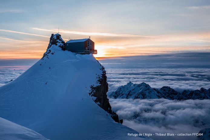 Het refuge de l'Aigle heeft op zo'n 3450 meter hoogte een bijzonder uitzicht.