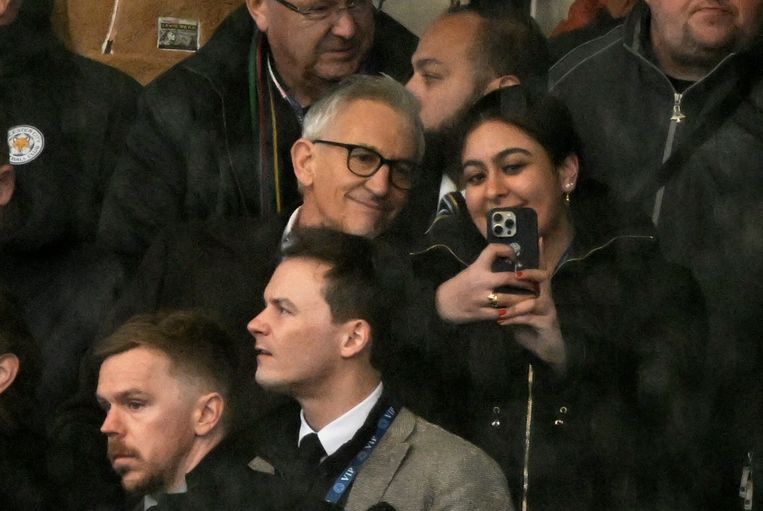 Lineker in the stands at Leicester-Chelsea Image REUTERS