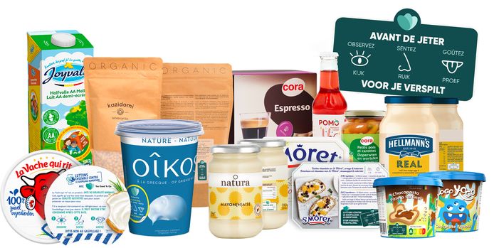 Het nieuwe label ‘Kijk. Ruik. Proef.’ moedigt consumenten aan minder voedsel te verspillen door niet zomaar op de datum op de verpakking af te gaan.
