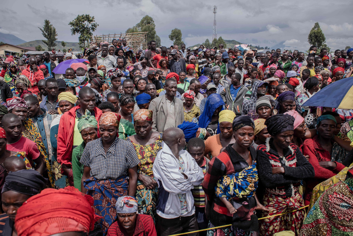 Des personnes déplacées dans un camp à Munigi, le 7 décembre 2022.