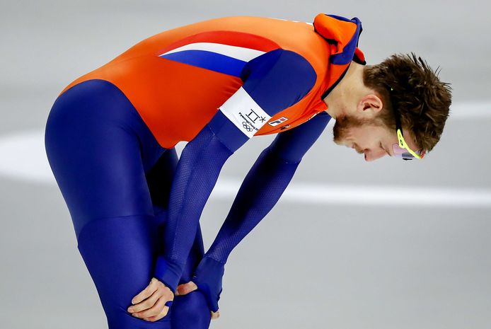 Jan Blokhuijsen na zijn rit op de 5000 meter.