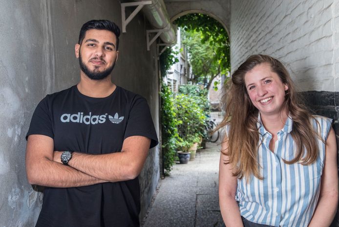 Mikail Hashimi en Mette Blom van Volt.