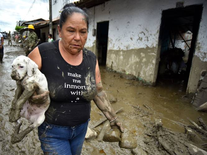 Vier doden onder wie een baby bij modderstroom in Colombia