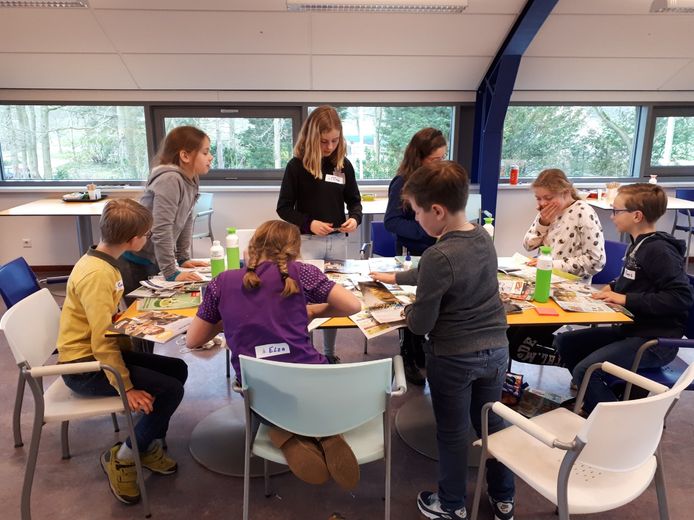 Voorbereidingen door kinderen uit de gemeente Heusden voor de Kinderklimaattop.
