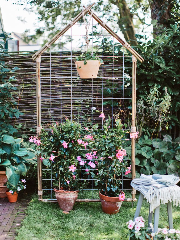 Klimplantenrek metaal set van 2 - Klimplantensteun voor in de grond - Rozen, Clematis
