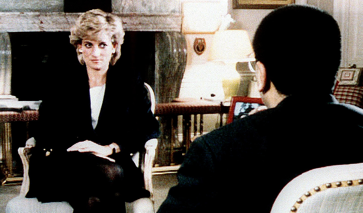 Prinses Diana tijdens het BBC-interview in 1995. Prins William verwijt BBC een aandeel in ‘paranoia’ van zijn moeder. Beeld Corbis via Getty Images
