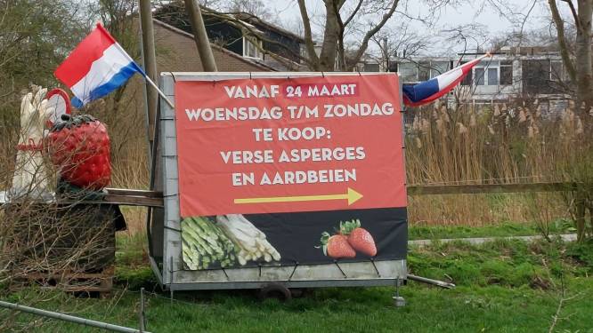In deze tijdelijke winkel haal je verse asperges en aardbeien