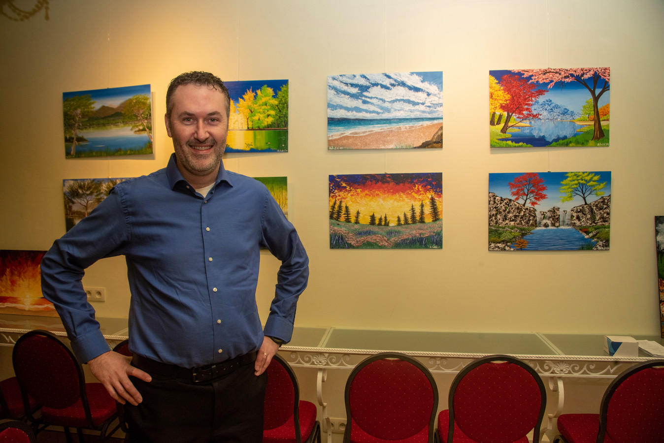 Kunstenaar schilder Chris De Smet stelt tentoon in KultuurTHuis Henri