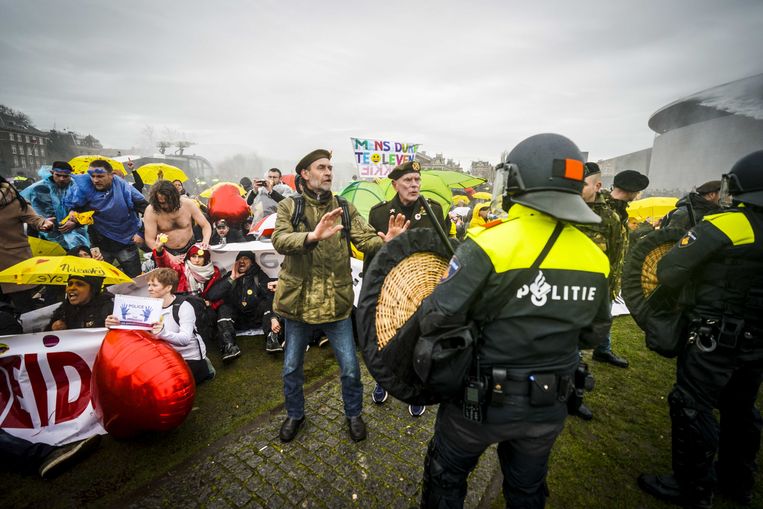 Demonstreren is een grondrecht maar kan niet overal, zoals wekelijks blijkt op het Museumplein. Beeld ANP