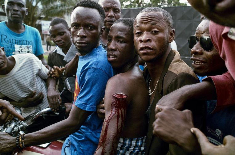 Tegenstanders van president Kabila in Kinshasa. Beeld REUTERS