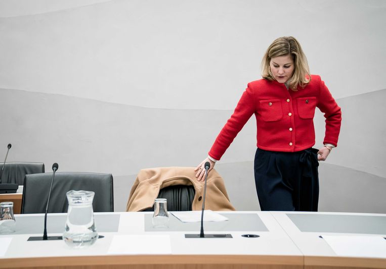 Liesje Schreinemacher, minister voor Buitenlandse Handel en Ontwikkelingssamenwerking, tijdens een commissiedebat over humanitaire hulp na de aardbeving in Turkije en Syrie.  Beeld ANP
