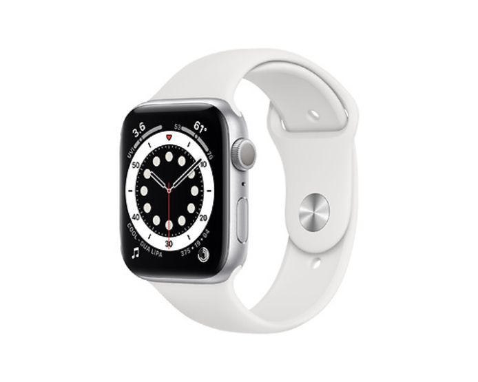 Apple Watch Series 6 44mm Silver Sport Band White
