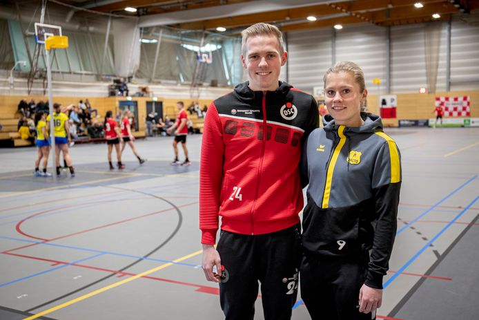 Daan en Lotte van Montfort stonden zaterdag tegenover elkaar tijdens de korfbalwedstrijd DSC-Dalto.