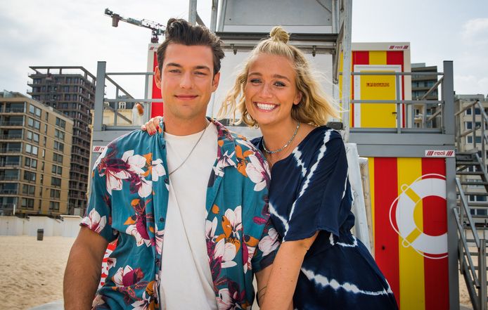 Laurins en Julie op de set van 'De Redders'.