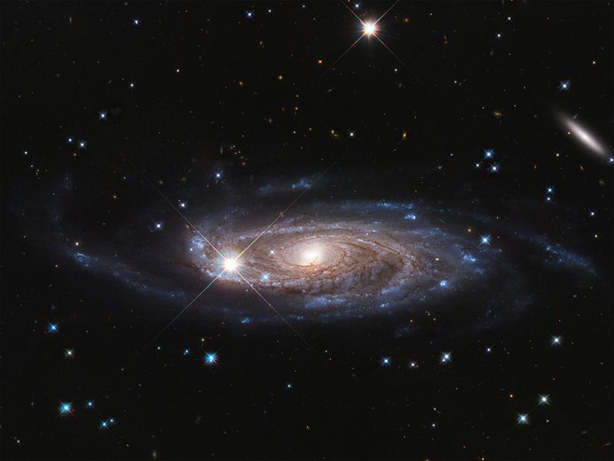 Een van de grootste sterrenstelsels die we kennen, in beeld gebracht door ruimtetelescoop Hubble.