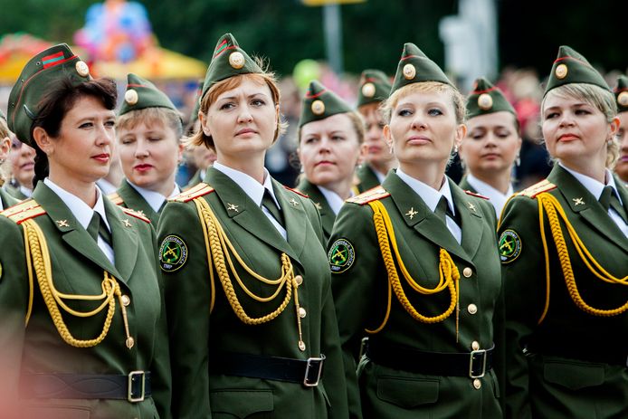 Transnistrische soldaten tijdens een militaire parade.