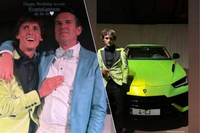 Conrad Janssens (22) krijgt Lamborghini van vader Glenn tijdens extravagant verjaardagsfeest: “Hopelijk kunnen we er samen van genieten”