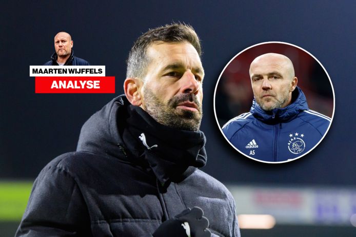 PSV-trainer Ruud van Nistelrooij, inzet: Alfred Schreuder.