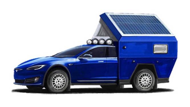 Een Tesla als kampeerauto: deze Amerikaan heeft hem gebouwd